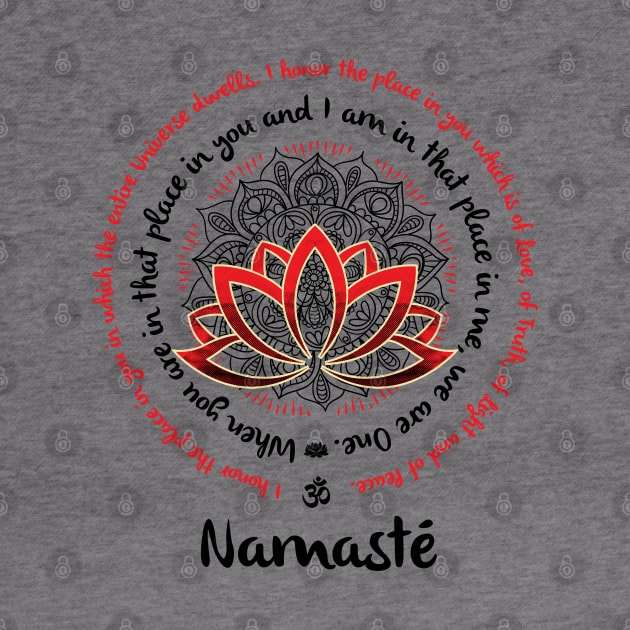 NAMASTE WE ARE ONE Yoga Inspired Quote Lotus Mandala Typography by YogaStatement